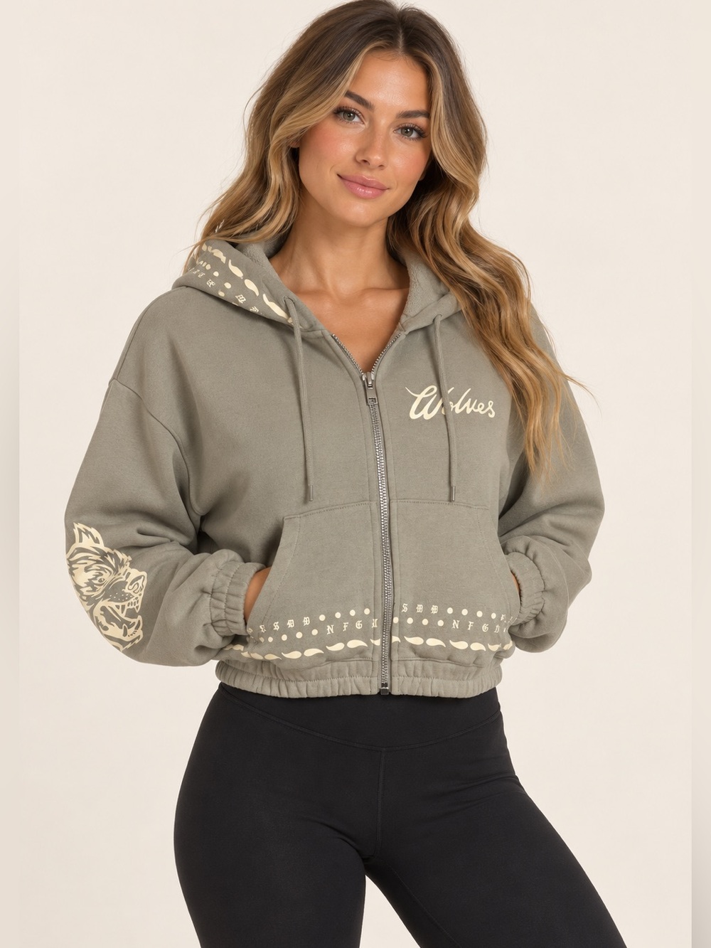 #1000 Darc Sport Wolves Club Limited Edition Cropped Zip Hoodie S NWOT